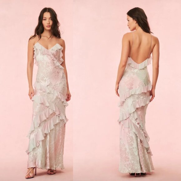 LoveShackFancy Rialto Maxi Dress in Lilac Spring